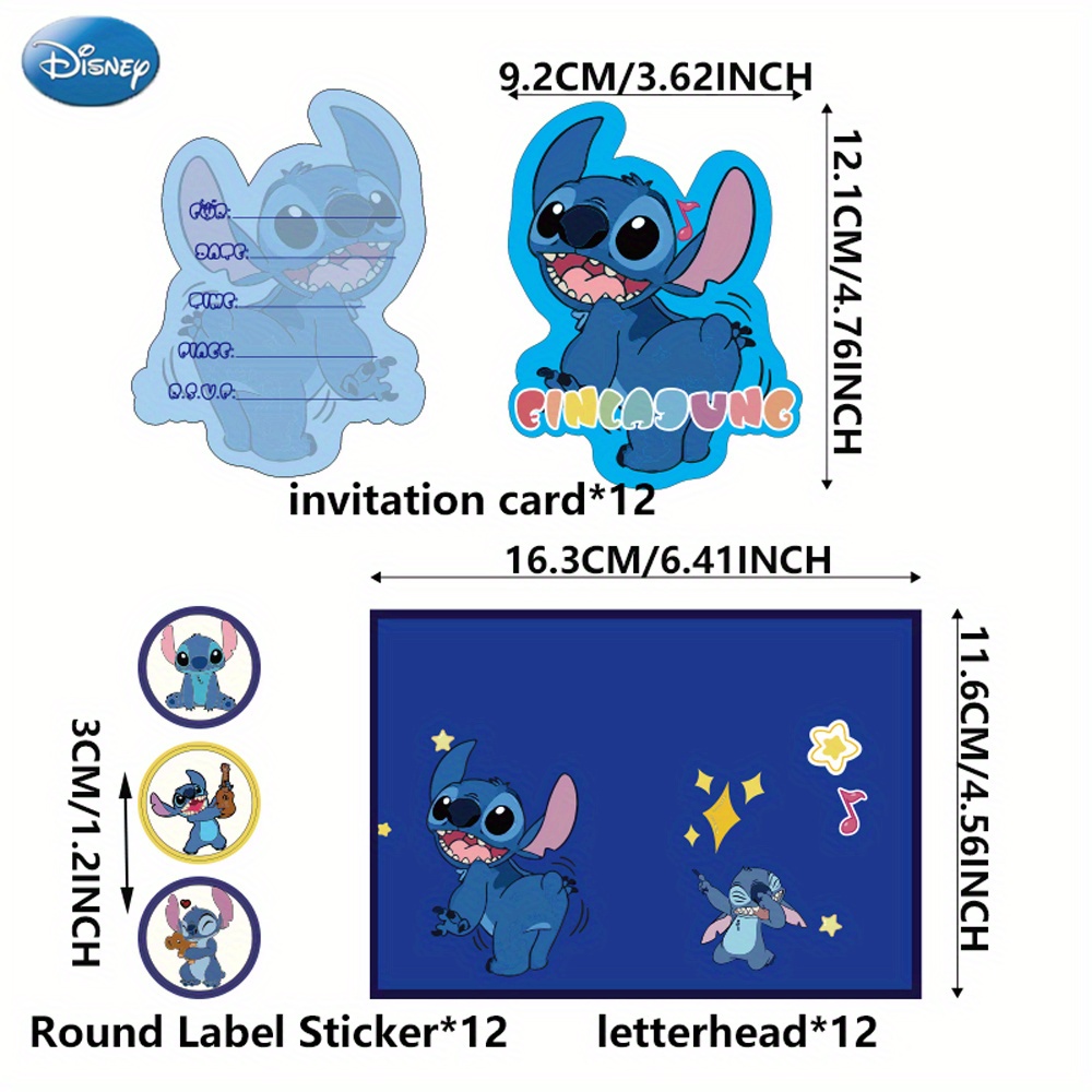  24 tarjetas de invitación de cumpleaños de Lilo Stitch