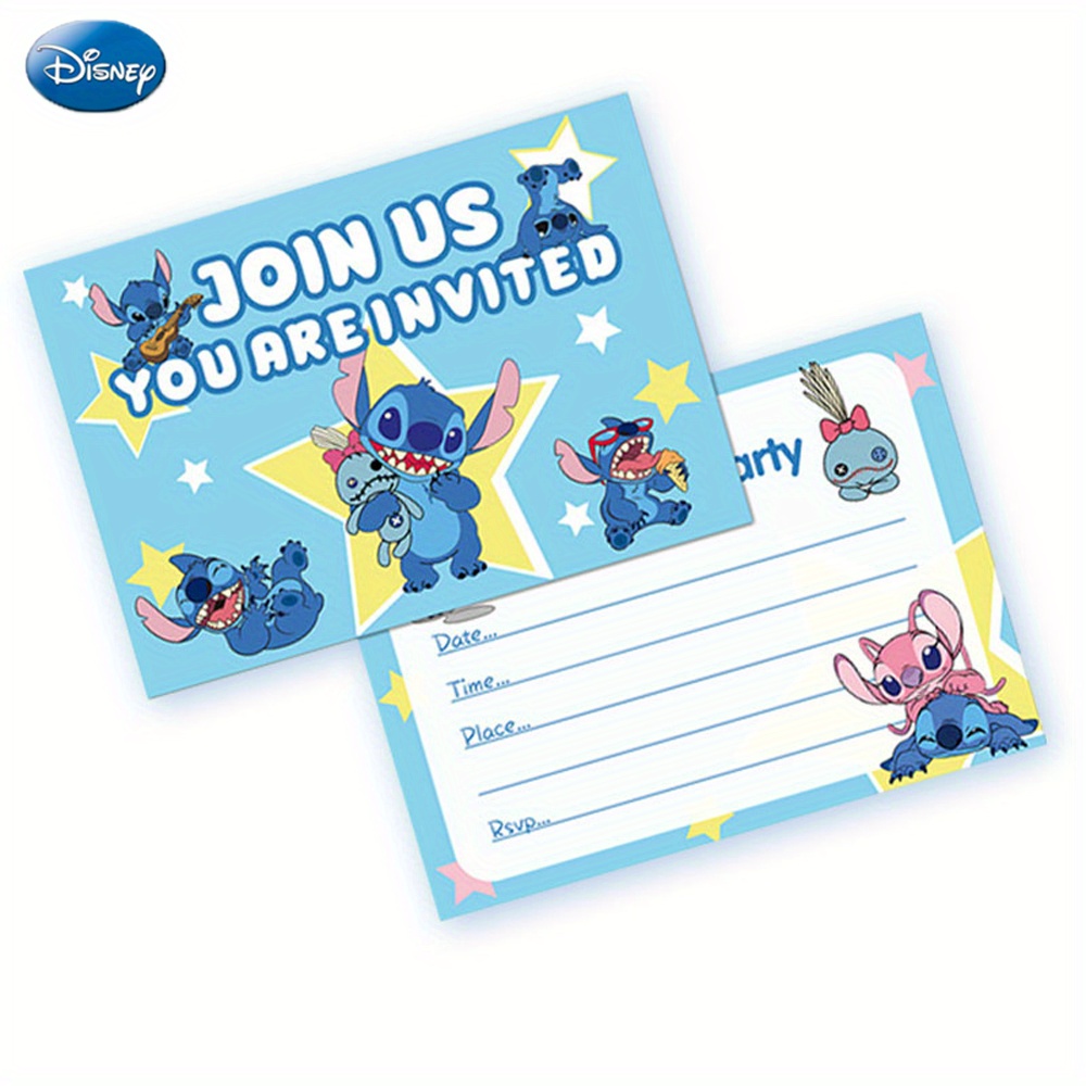 12pcs Value Pack Officially Licensed Stitch Quirky Cute Blue Theme Birthday  Party Invitation Cards Envelope Invitations Postcard With Sticker Cartoon  Anime Theme Party & Birthday Prom Party Supplies, High-quality &  Affordable