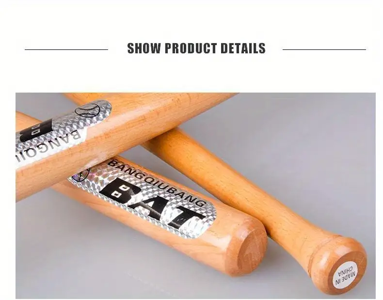 1pc solid wooden baseball bat professional hardwood baseball softball stick outdoor sports fitness equipment details 5