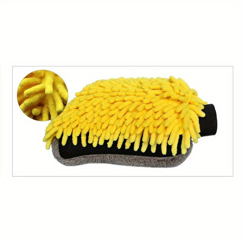 1pc/2pcs Chenille Microfiber Car Wash Mitt, Thick Car Cleaning Mitt, Double-sided Glove, Anti Scratch Car Cleaning Tool, Home Kitchen Plush Glove Tool