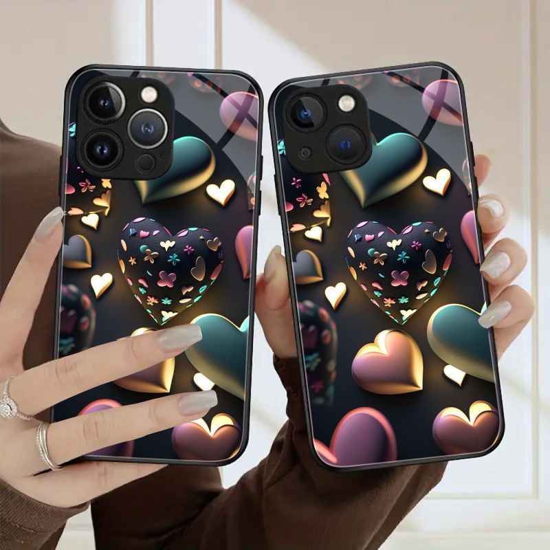 

Fashion Dazzling Phone Case Glass Back Cover For Iphone 15 Pro Max 15 Plus For Iphone 14 Pro Max 14 Plus 13 Pro Max 12 Pro Max 11 Pro Max