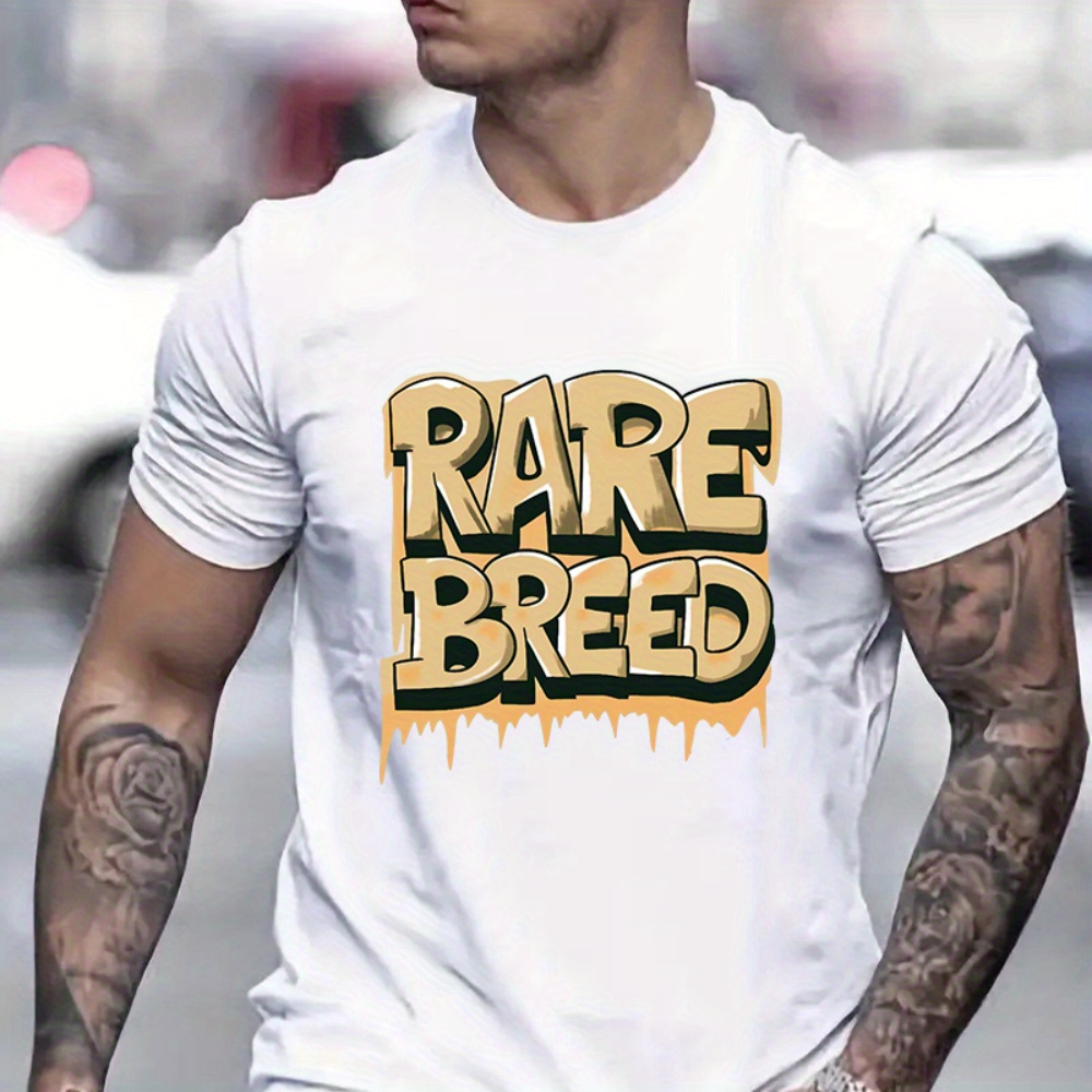 

Rare Breed Graphic Print Men's Creative Top, Casual Short Sleeve Crew Neck T-shirt, Men's Clothing For Summer Outdoor
