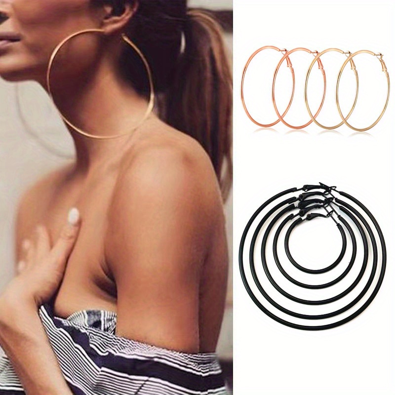 Boho Large Hoop Earrings Alloy Casual Bohemia Style