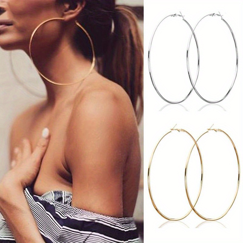Boho Large Hoop Earrings Alloy Casual Bohemia Style