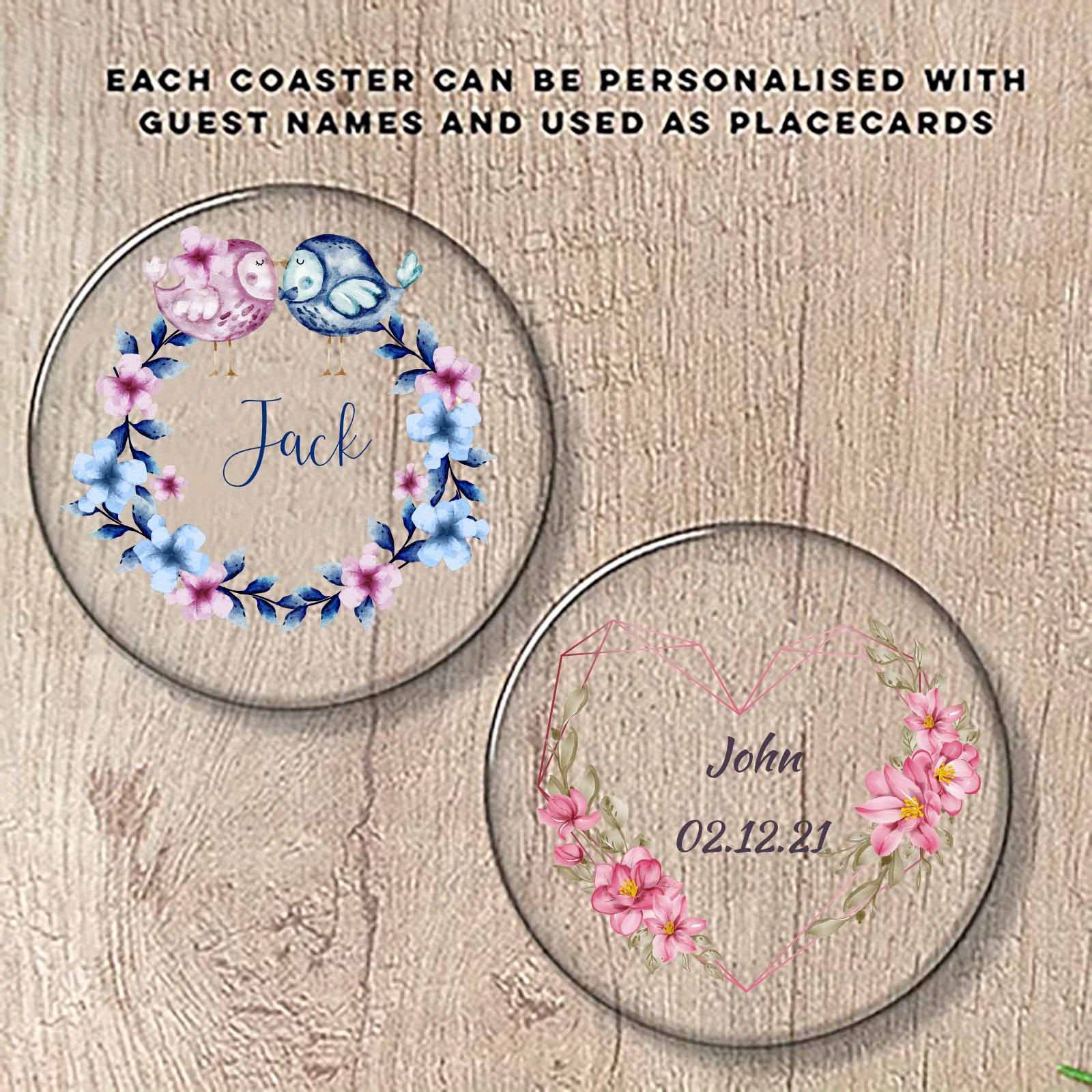 Personalised Acrylic Coasters-custom Wedding Favors-clear Coasters-wedding  Coasters-coasters-clear Acrylic Wedding Coasters-wedding Favors 