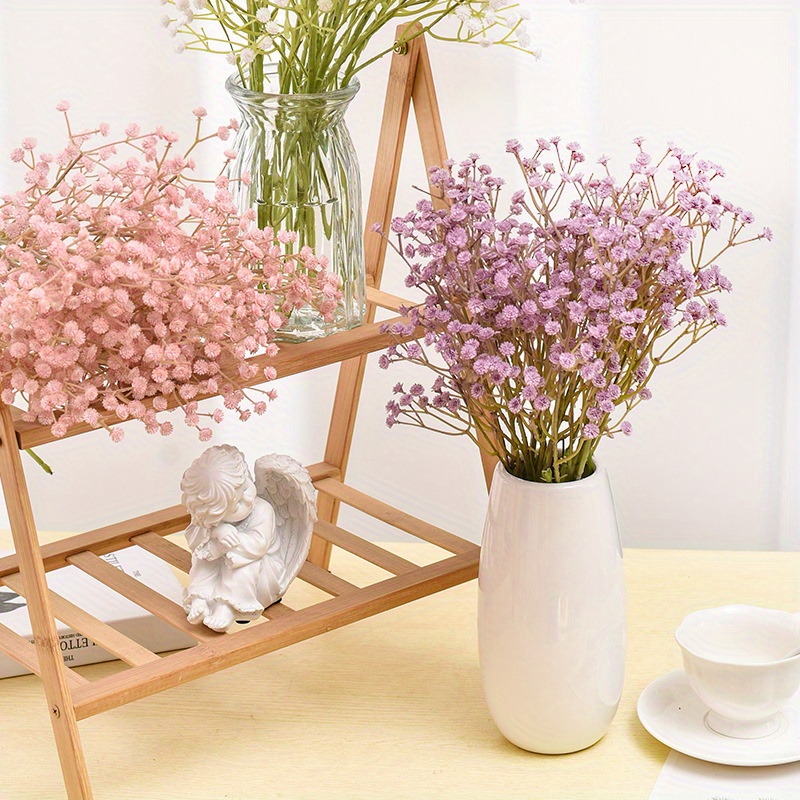Lylyfan Babys Breath Artificial Flowers,12 Pcs Gypsophila Real Touch Flowers for Wedding Party Home Garden Decoration