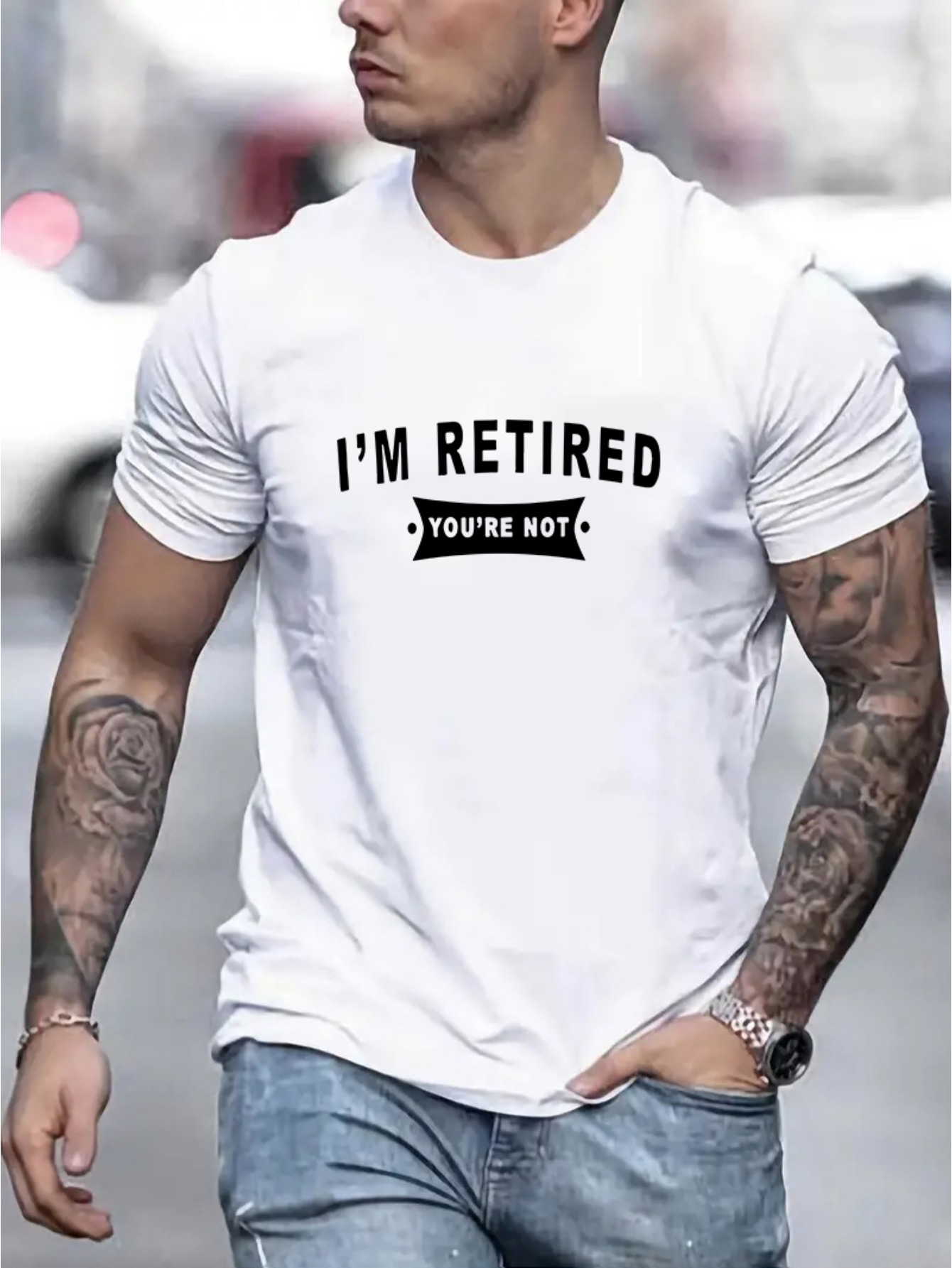 Funny 'retired' Definition Print T Shirt Tees Men Casual - Temu