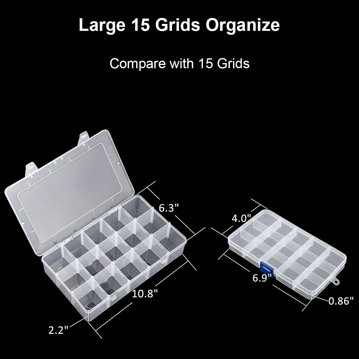 Clear Organizer Box With Adjustable Dividers Plastic - Temu