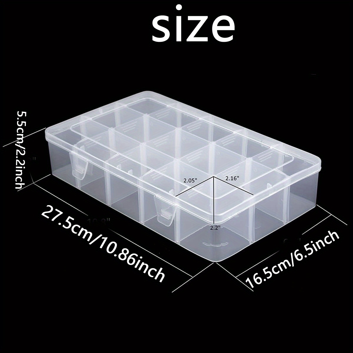 1pc 15 Grid Clear Organizer Box With Adjustable Dividers - Plastic  Compartment Storage Container For Washi Tapes, Craft, Beads, Jewelry, Small  Parts, Shop Now For Limited-time Deals