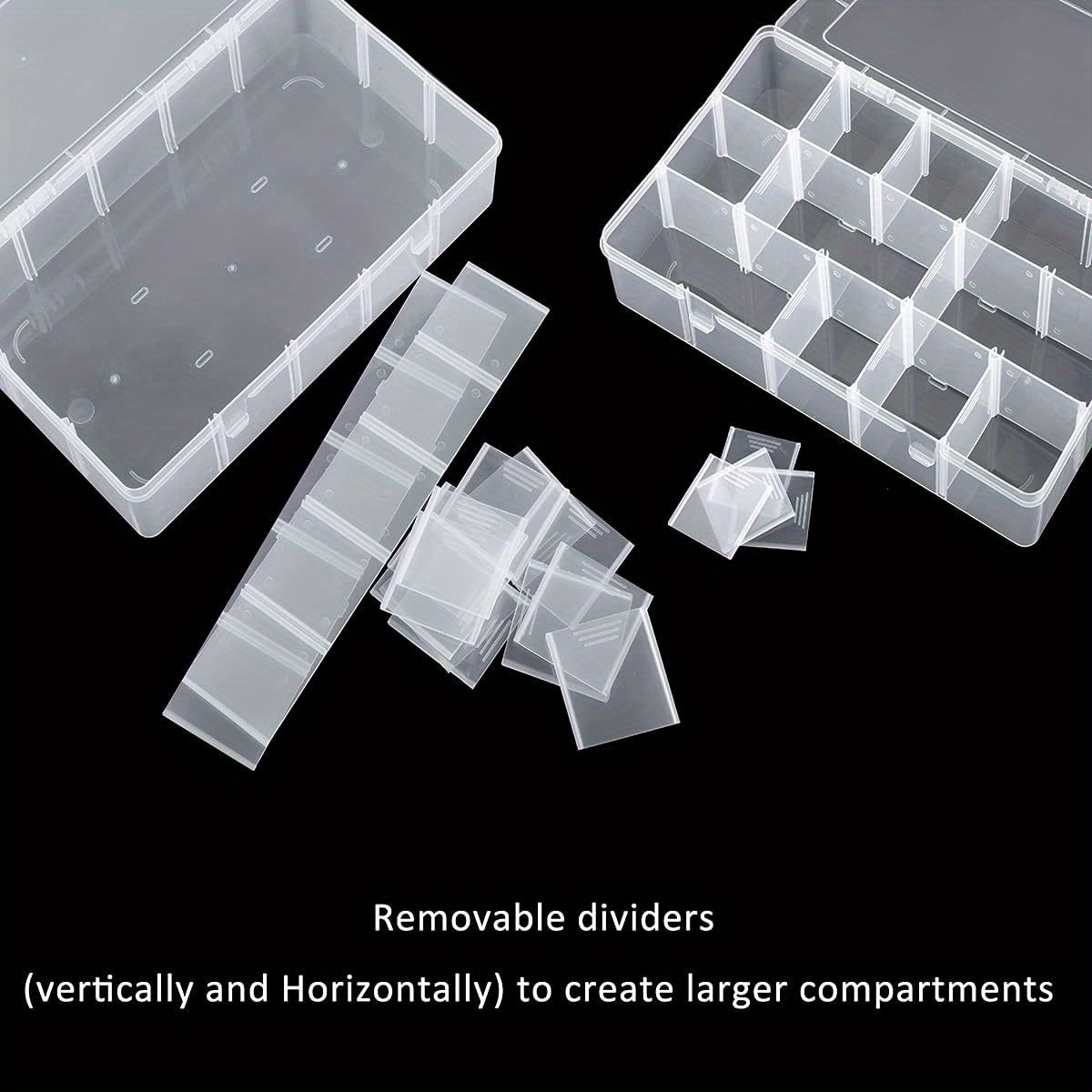 Clear Organizer Box With Adjustable Dividers Plastic - Temu