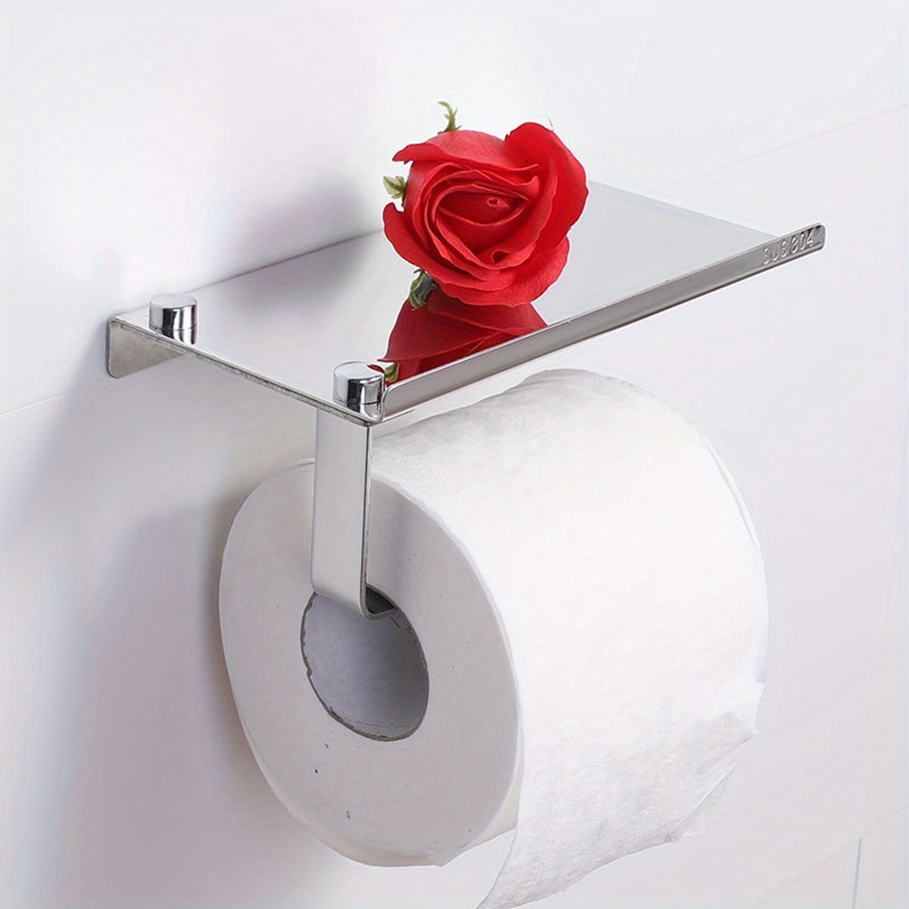 Soporte de papel higiénico, soporte de papel higiénico de doble rollo de  acero inoxidable montado en la pared, soporte para papel higiénico para  baño