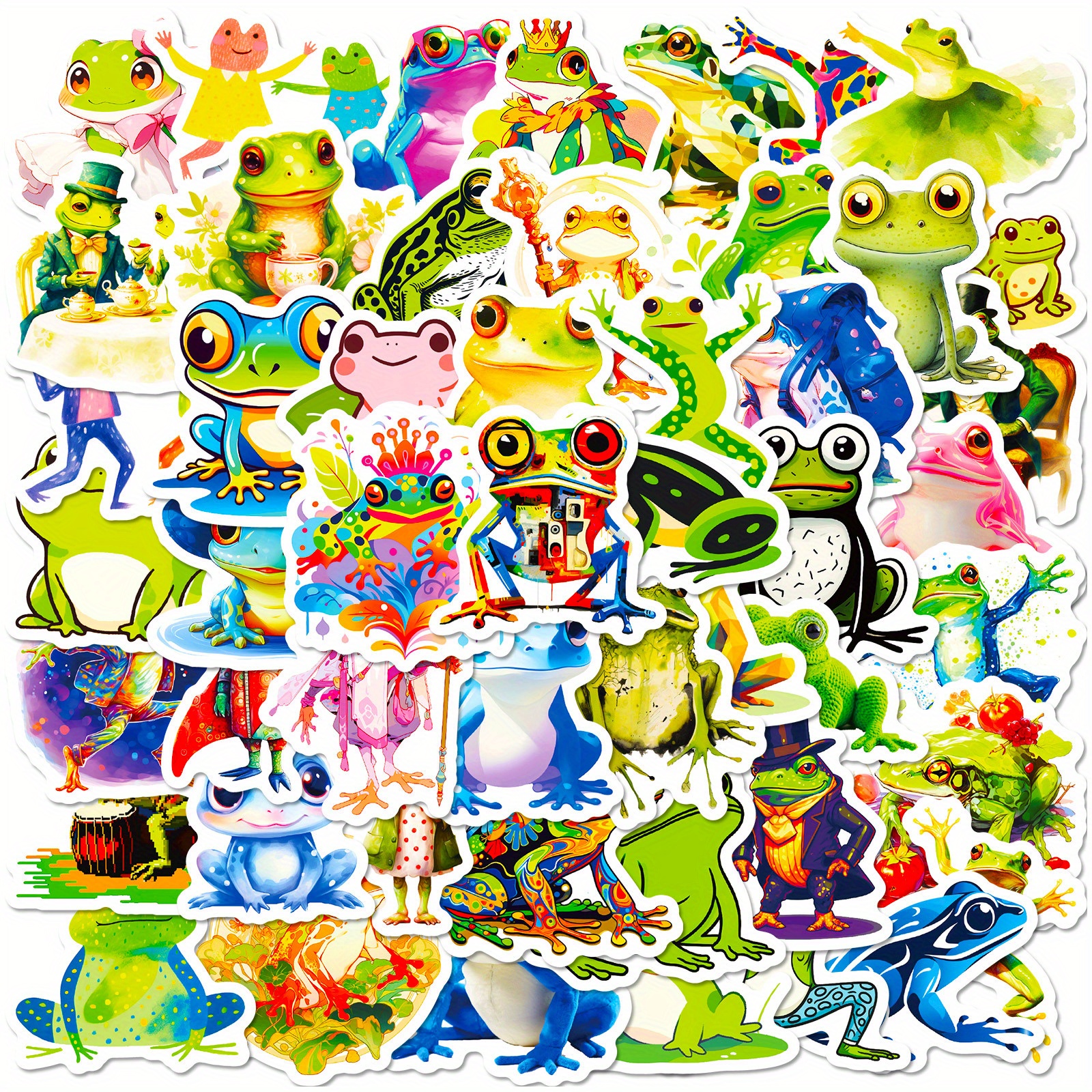 Home & Living :: Decals & Stickers :: 8 Pcs Frog Sticker Pack, Cute  Stickers, Frog Stickers