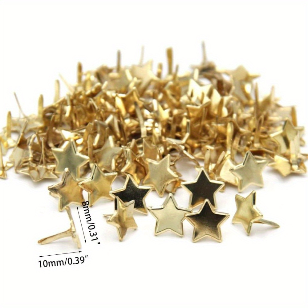 100pcs/pack Multi-purpsoe Star-Shaped Metal Push Pins Set Classic Golden  Thumb Tacks Set For Office School Bulletin Boards Push Pin