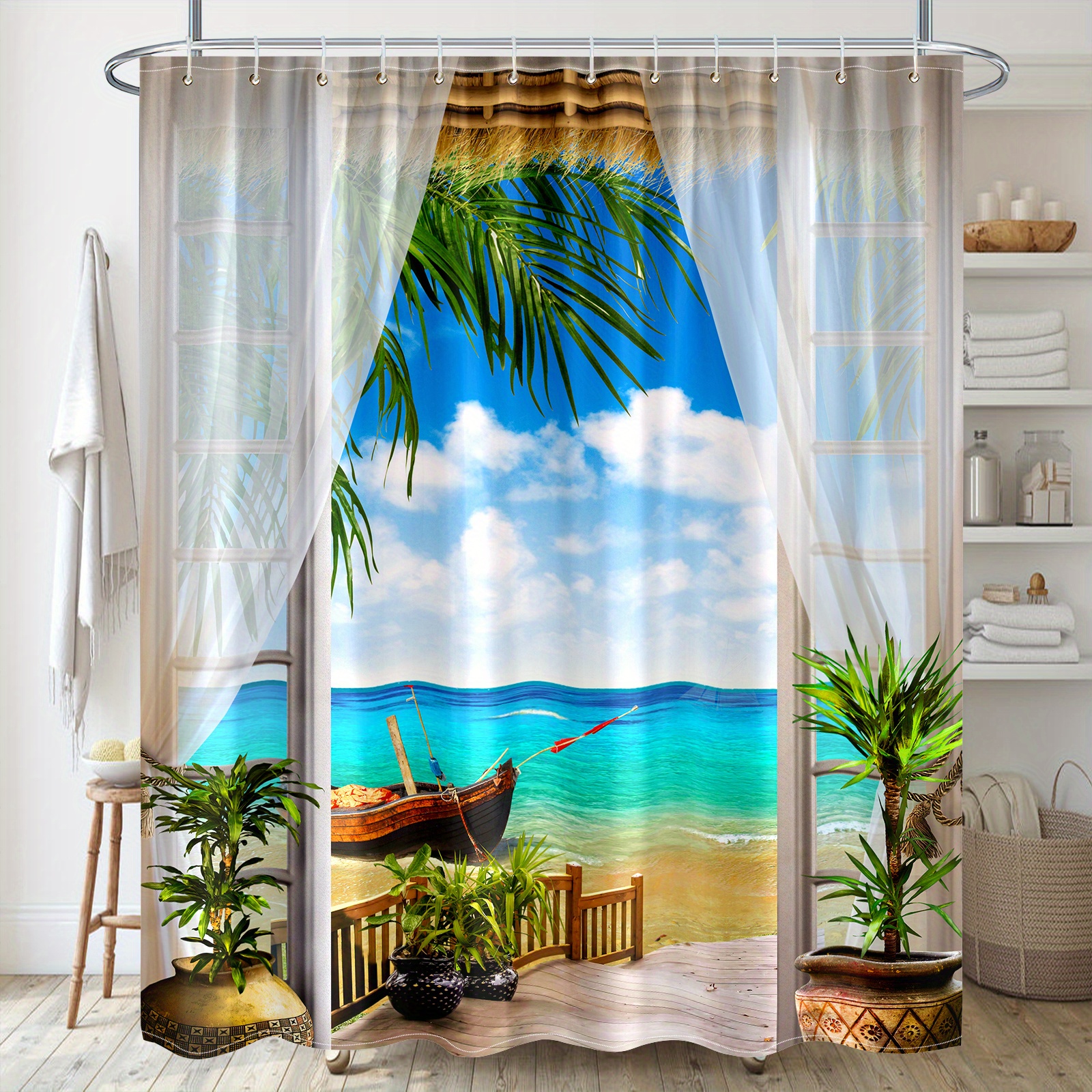 printed shower curtain waterproof shower curtain Temu United Kingdom