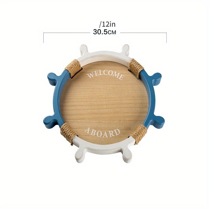 Image of Ocean-themed Wooden Tray For Storing Items, Perfect For Serving Fruit And Tea In A Decor Style. (non-food Contact)