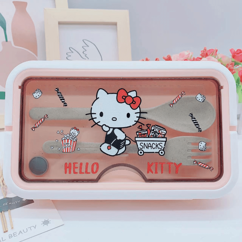 Kuromi Hello Kitty Y2k Lunch Box Double Compartment - Temu