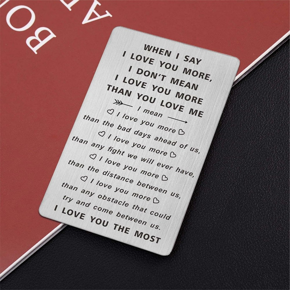 TGCNQ Love Letter Engraved Wallet Card - Romantic Valentines Day Gift,  Christmas Card Love Letter to You