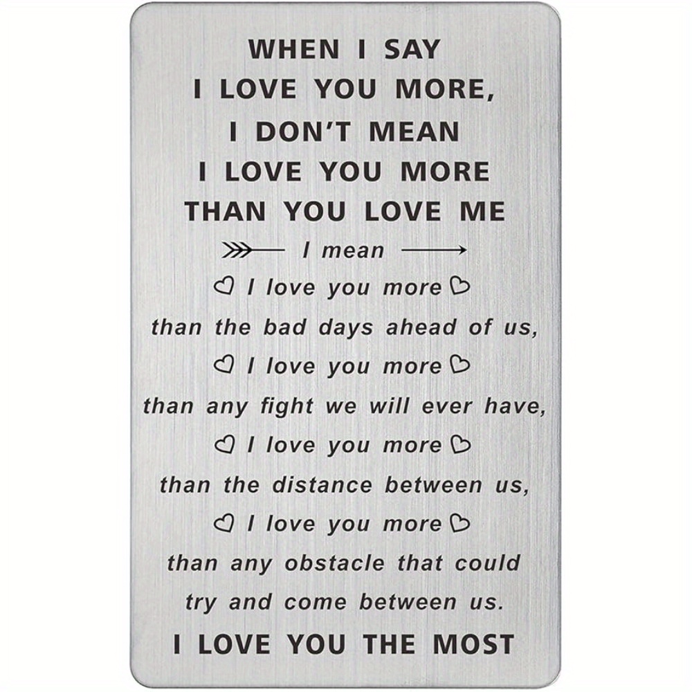 TGCNQ Love Letter Engraved Wallet Card - Romantic Valentines Day Gift,  Christmas Card Love Letter to You