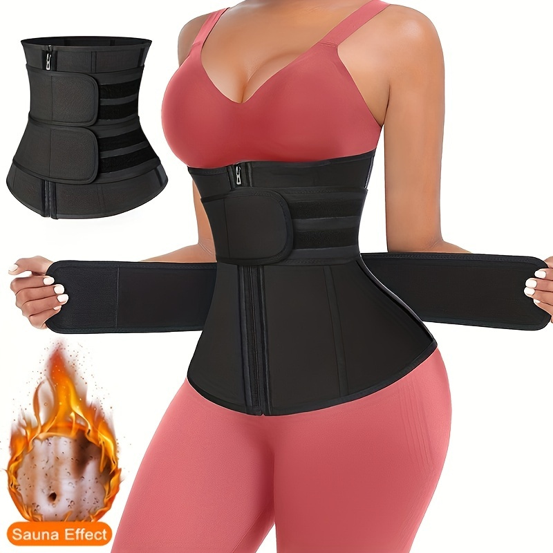 Front Zipper Waist Trainer Belly Belt, Breathable Tummy Control Compression  Wrap Cincher, Women's Underwear & Shapewear