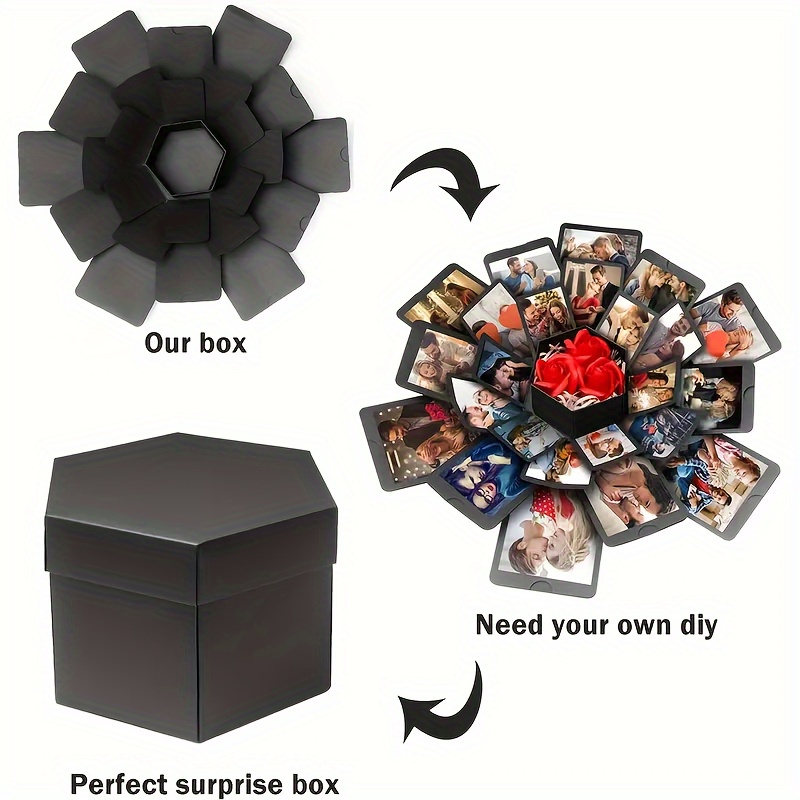 1pc Surprise Pop Up Gift Box - Creative Bounce Explosion Box With  Picture/Photo, DIY Cute Love Exploding Memory Gift Idea Kit