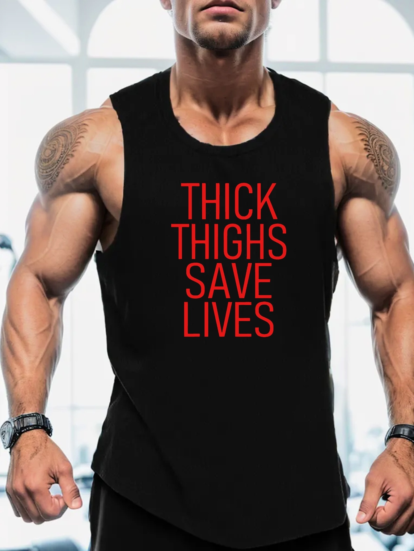 Thick Thighs Save Lives, gym shirts, men fitness