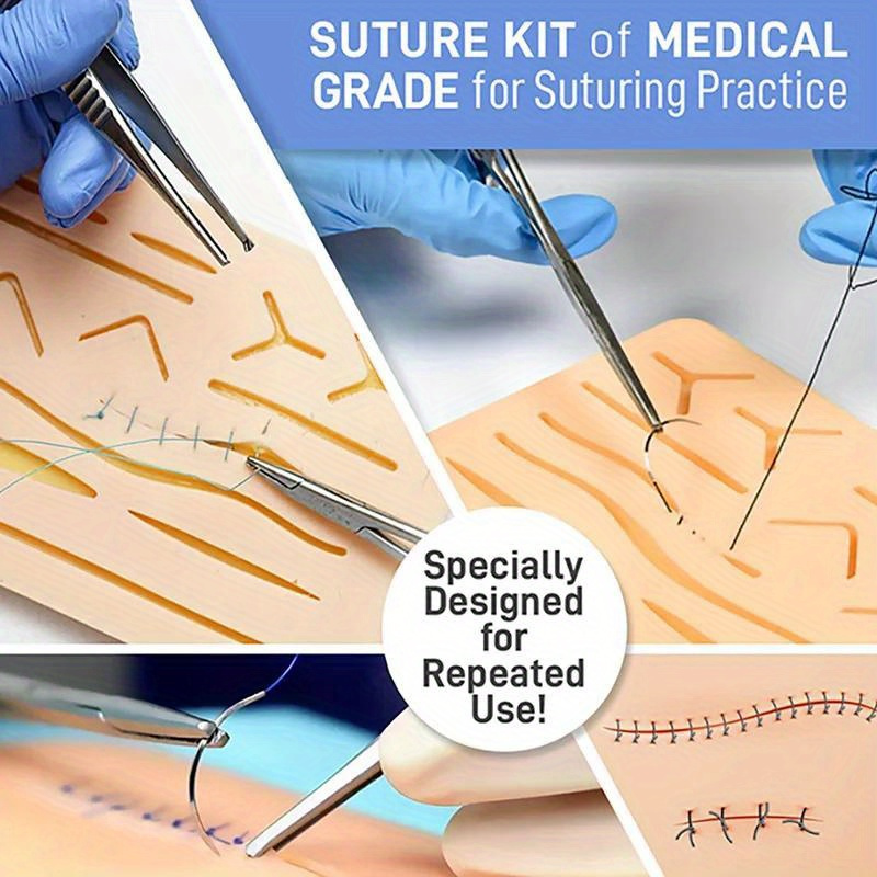 Medical Wound Skin Practice Pad Suture Training Surgery Bra Set Seams  Surgical Thread Needles Scissors Suture Material Surgeon - AliExpress
