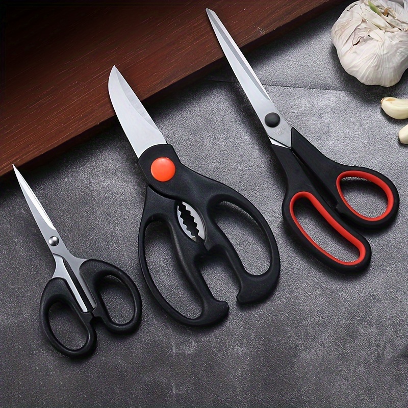 

Pack Of 3 - Stainless Steel Kitchen Shears Set - Multifunctional Heavy Duty Scissors For Chicken, Meat, Herbs, And Tailoring