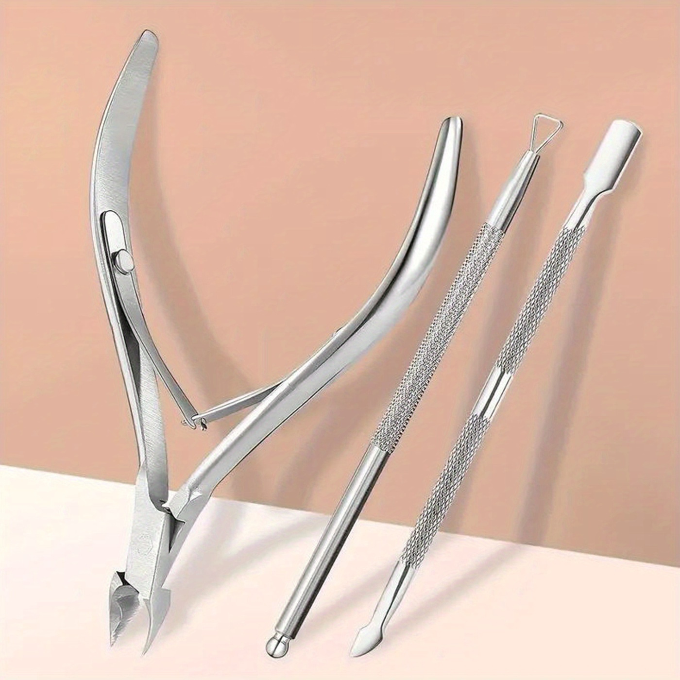TEMU 1 Set Di Tagliaunghie E Spingipelle Professionale In Acciaio Inossidabile, Rimuovi Le Cuticole Con Le Pinze Per Cuticole