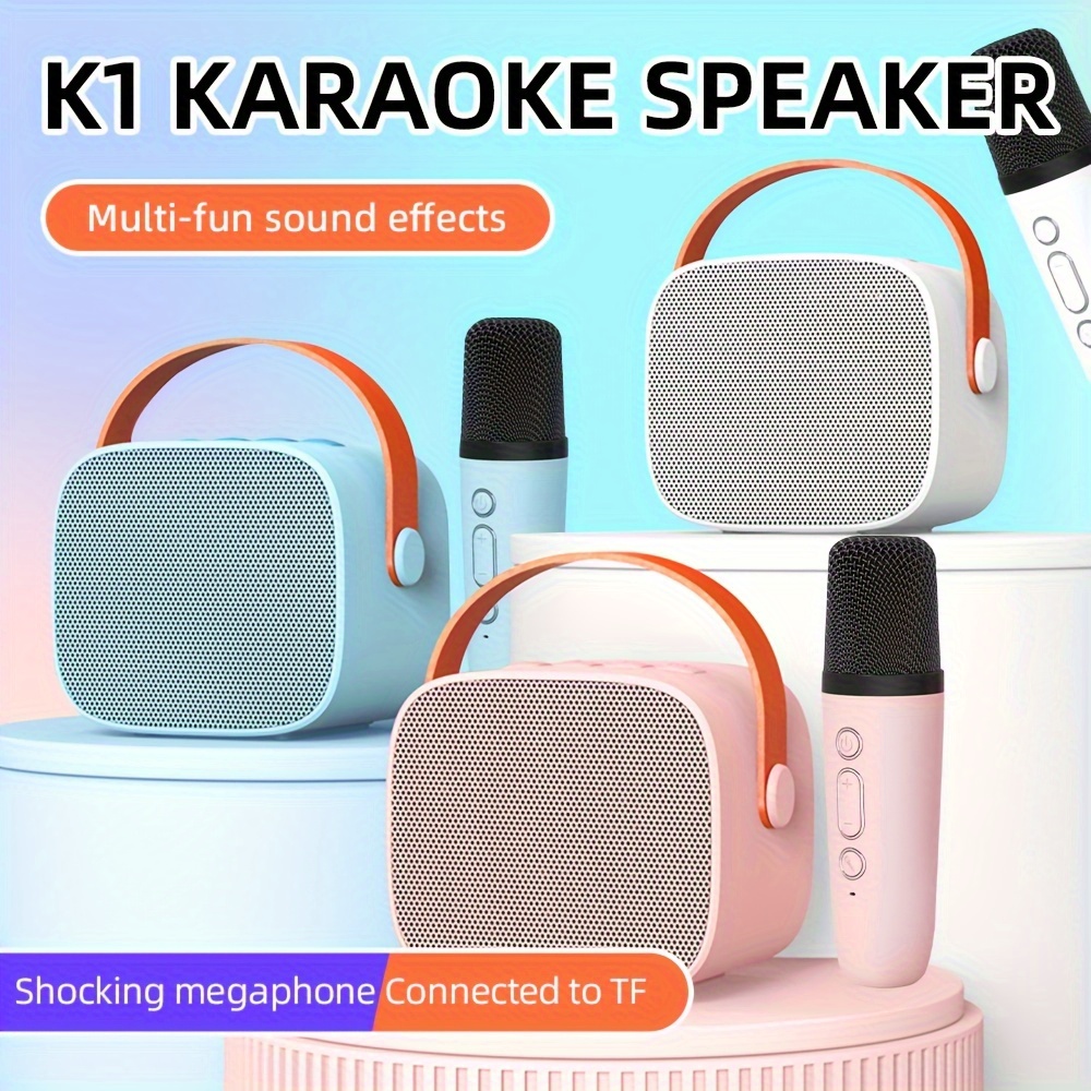 Karaoke Profesional, Máquina de Karaoke, Altavoz Bluetooth Karaoke 2  microfonos Inalámbricos Sistema de PA para Boda,Fiestas en Casa y Exterior,  Luces