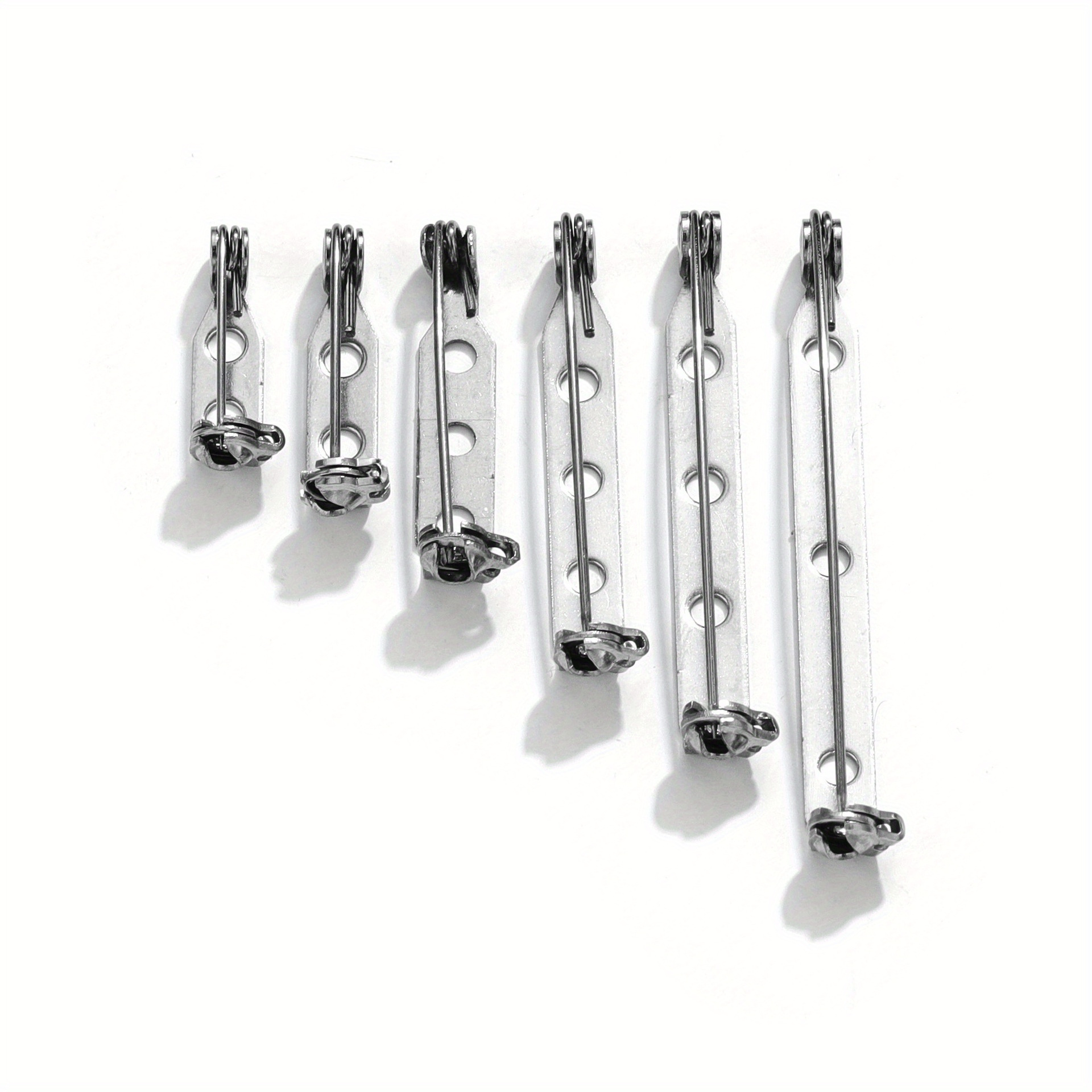 Image of 10pcs Stainless Steel Brooch With Safety Lock Head Waterproof Titanium Steel Safety Button- Pin Handmade Accessories