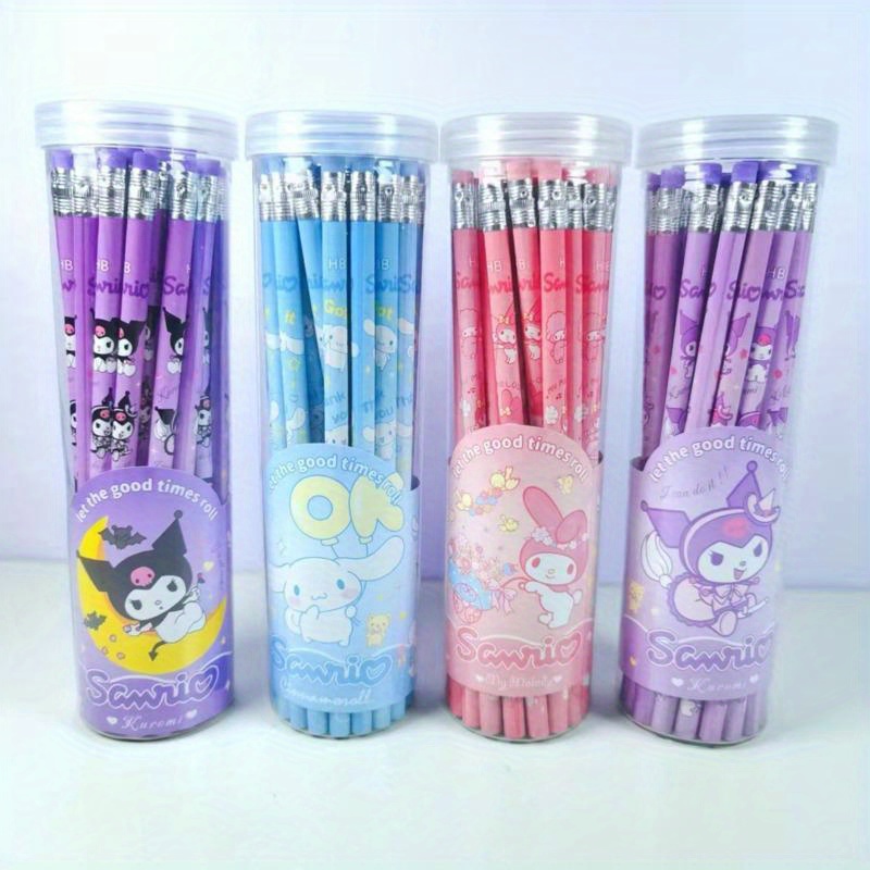 50pcs/set Hello Kitty Kuromi Melody Cinnamoroll Hb Pencils With Ruler And  Pencil Roller Kawaii Cartoon Stationery Box Set Student Writing Drawing Hb  Pencils Sketch Pens - Sports & Outdoors - Temu