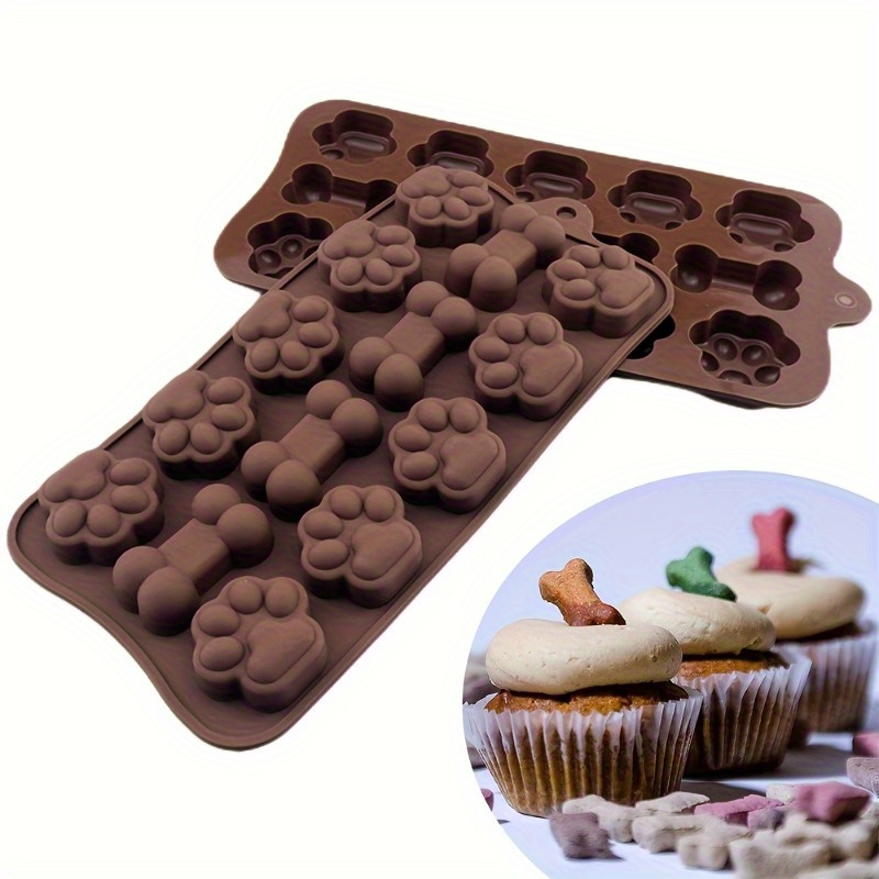 6PCS Silicone Molds Puppy Dog Paw and Bone, Elegant Chocolate Molds for  Baking, Non-Stick gummy molds, Dog Treat Molds, Used for Chocolate
