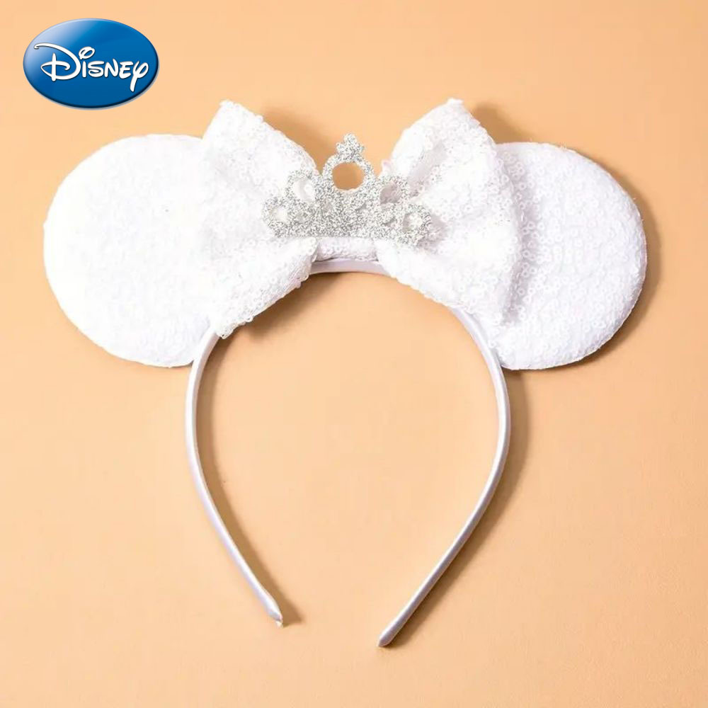 Diadema con orejas de Mickey y Minnie para niña y mujer, lazo grande de  lunares, disfraz de orejas de lazo de lentejuelas, regalo de diadema de  Halloween para niños y adultos, 10