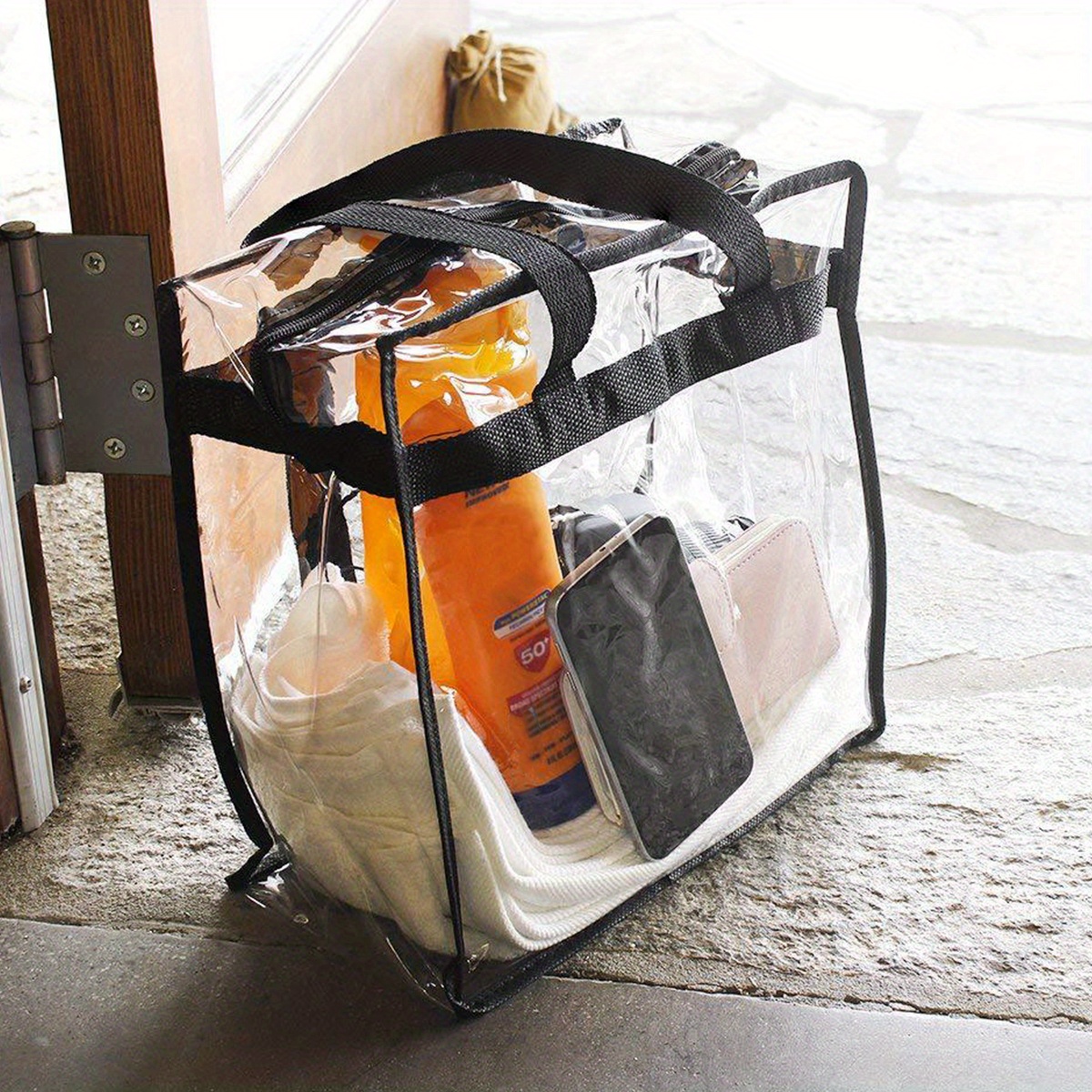 Clear Tote Bags Large Capacity Transparent Shoulder Bag - Temu