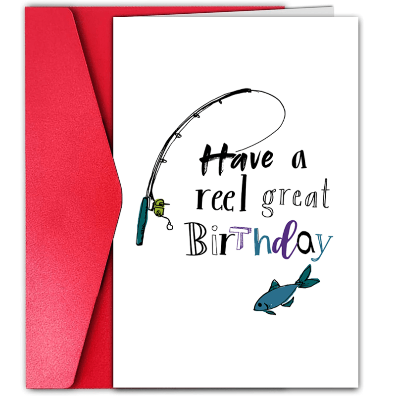 Funny Birthday Card Fishing Greeting Card Best Gift Friends - Temu