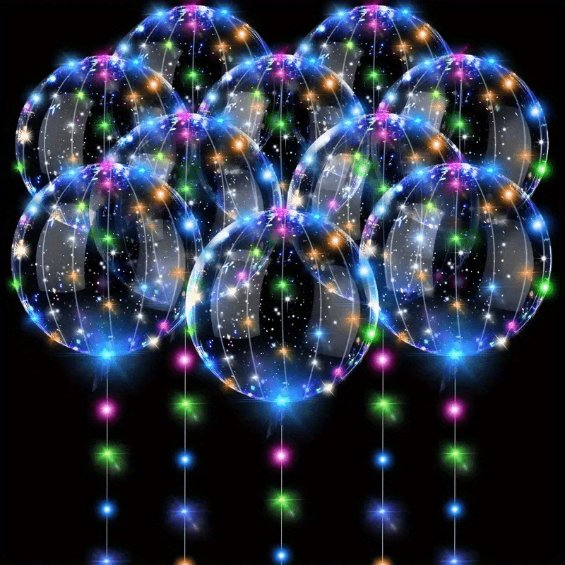 1pc Led Light Up Balloons Glow In The Dark Helium Clear Bubble