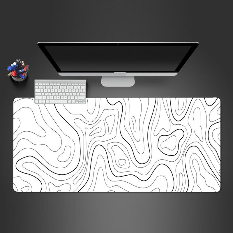 Grand tapis de souris avec carte topographique, tapis d'ordinateur