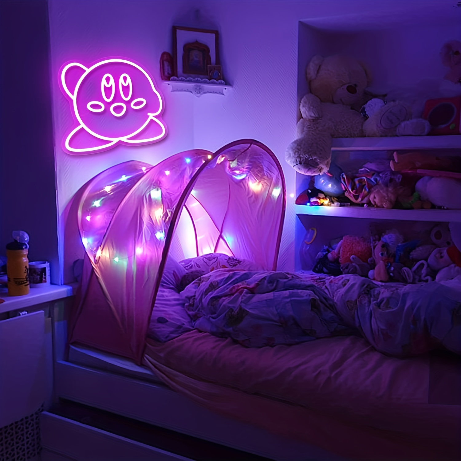 Enseigne au néon d'anime, panneau lumineux à LED en forme de nuage pour  décoration murale, jeu pour salle de jeux, chambre à coucher, boutique,  fête