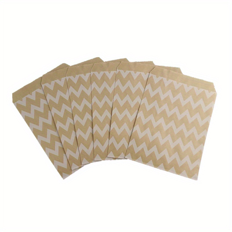 TEMU 25 bolsas de papel 13x18 cm con diseño de puntos, rayas y chevron – Ideales para , , empaques de detalles de , envoltura de regalos pequeños y