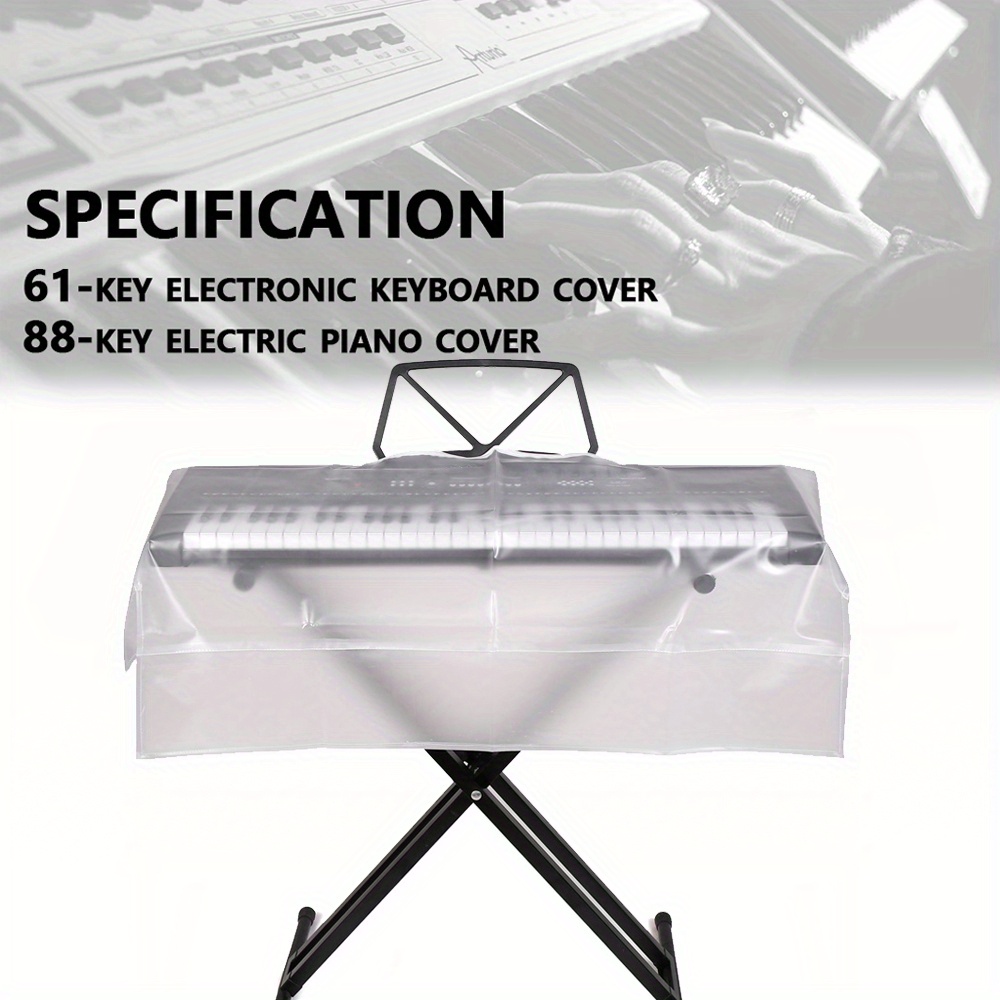 Housse de Piano en Tissu - Housse Anti-poussière Extensible pour Piano  numérique Compatible avec Les modèles de Clavier électronique 61/88 Touches,  Piano numérique,Housse de Clavier réglable