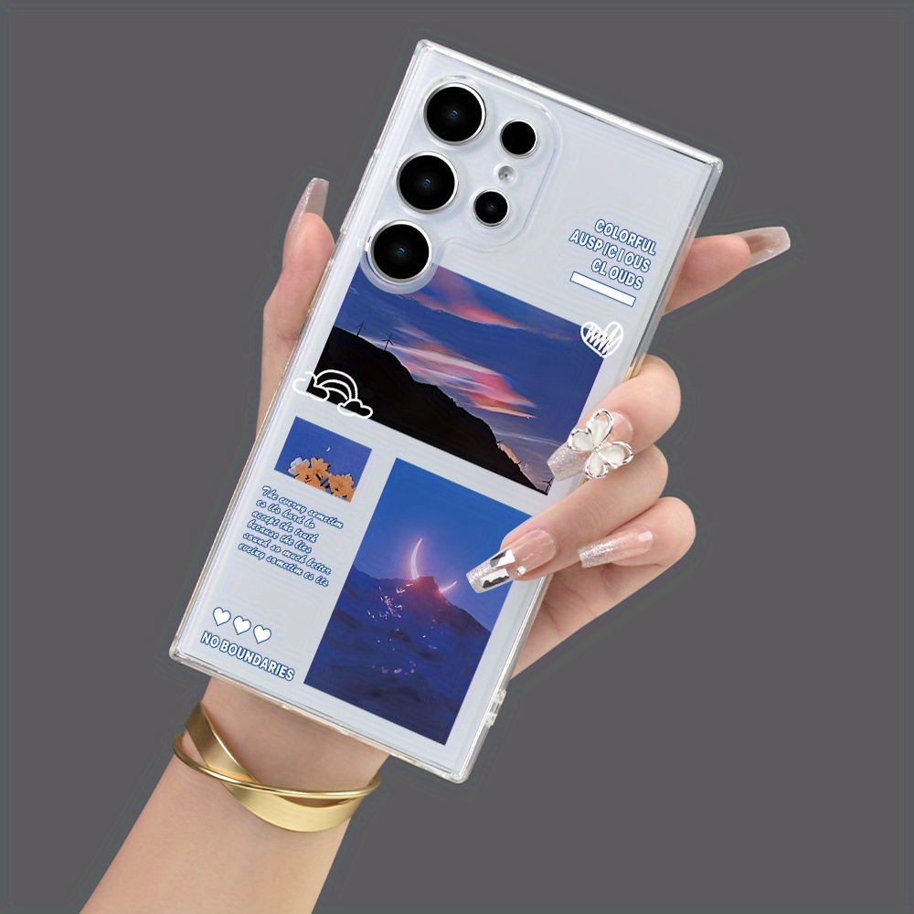 Landscape Labeling Patterned Liquid Silicone Phone Case Temu Australia