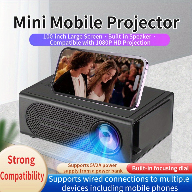 Mini Proyector Teléfono Móvil Proyector Películas 2023 - Temu