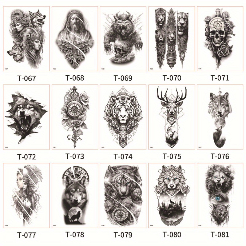 Adesivo Tatuaggio Impermeabile Totem Animal Skull Adesivo Tatuaggio Braccio  Piccolo