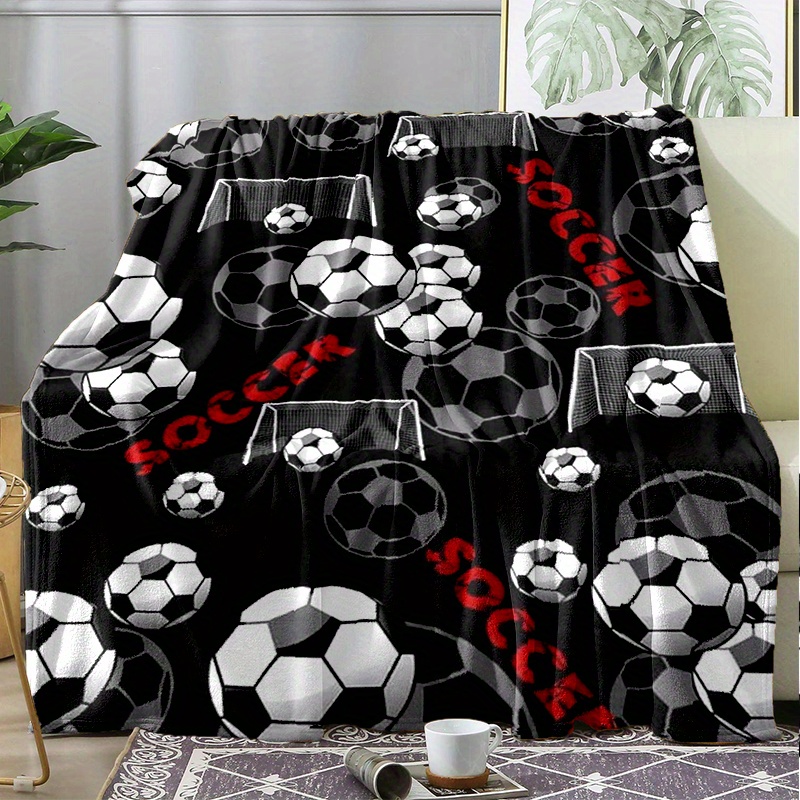 

1pc Football Flannel Blanket For All Season, Cozy Warm Soft Blanket For Travelling