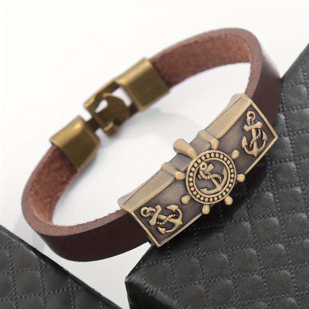 1pc Retro Boat Hook Rudder Men's Bracelet, Sailor's Gift Jewelry
