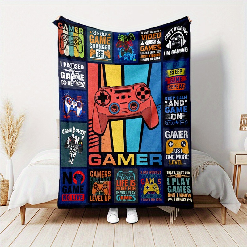 

1pc Game Flannel Blanket For All Season, Cozy Warm Soft Blanket For Travelling