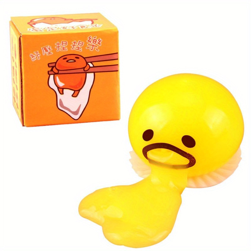 4pcs Stress Relief Toys - Puking Ball Lazy Egg Vomiting Egg, Yolk Vent  Tricky Game, Halloween Prank Stuff Gags Joke Toys