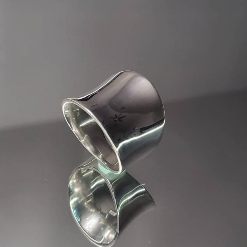 Silvery Plated Polish Ring for Women