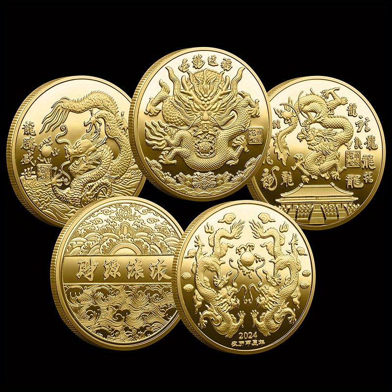 16 tipos de monedas chinas con dragones, monedas coleccionables de