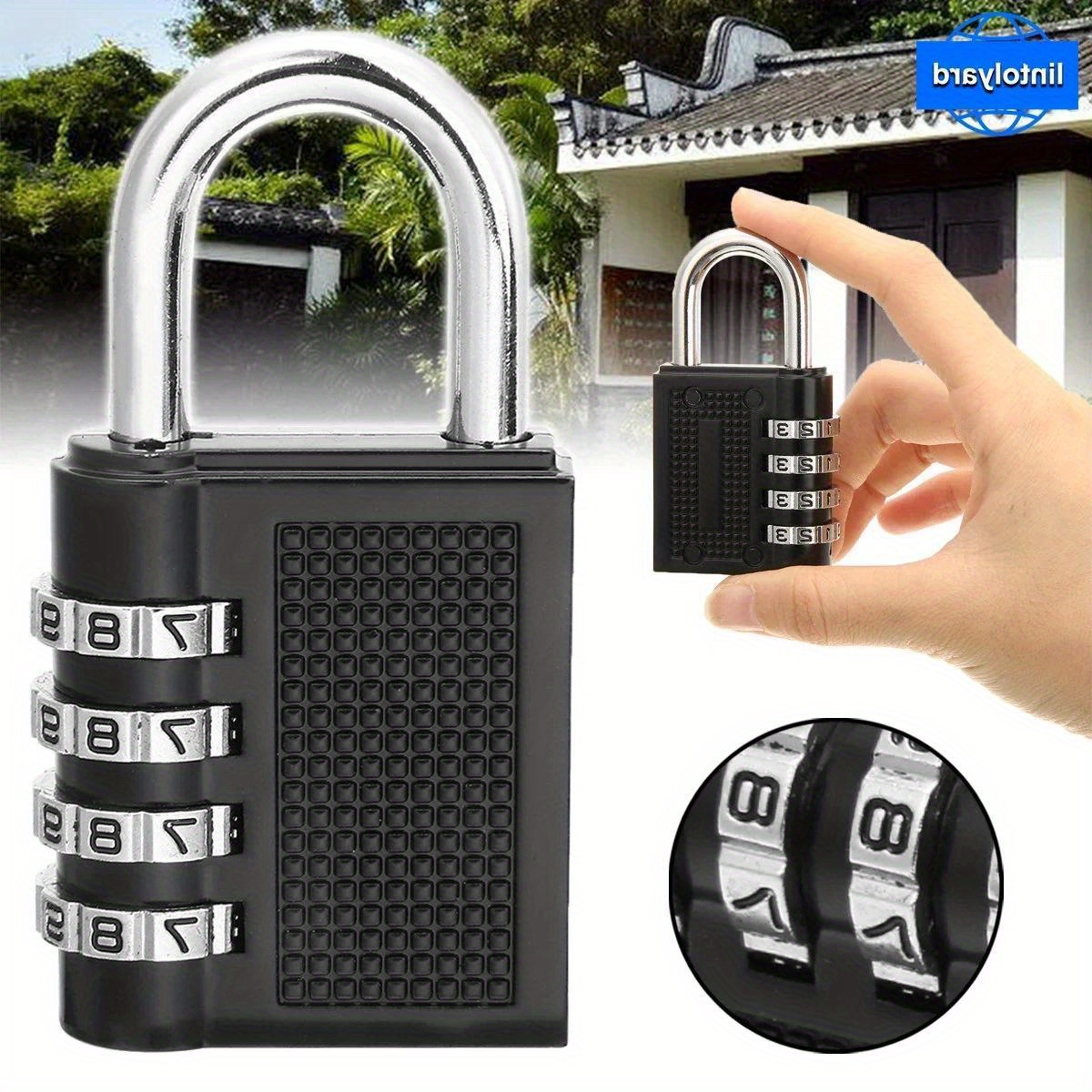 

1pc High-quality Lintolyard 4-digit Combination Lock Weatherproof Padlock For Outdoor And Gym Security